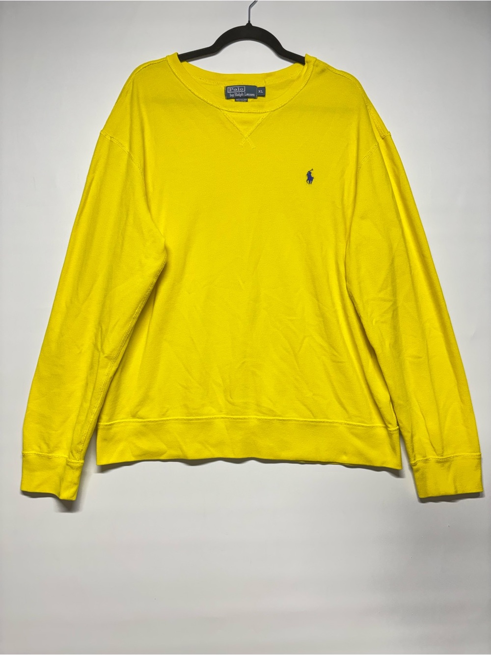 ✨Polo by Ralph Lauren Men’s Yellow Crewneck Sweatshirt Size XL - Picture 2 of 15